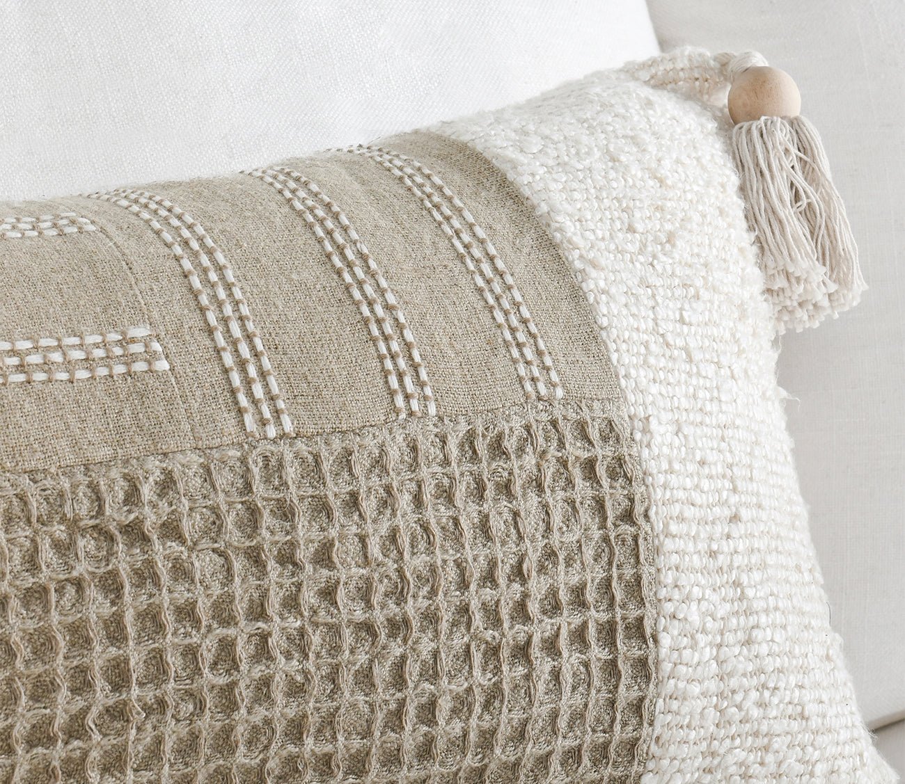 Villa by Classic Home Yasa Natural Ivory Throw Pillow by Villa by Classic Home