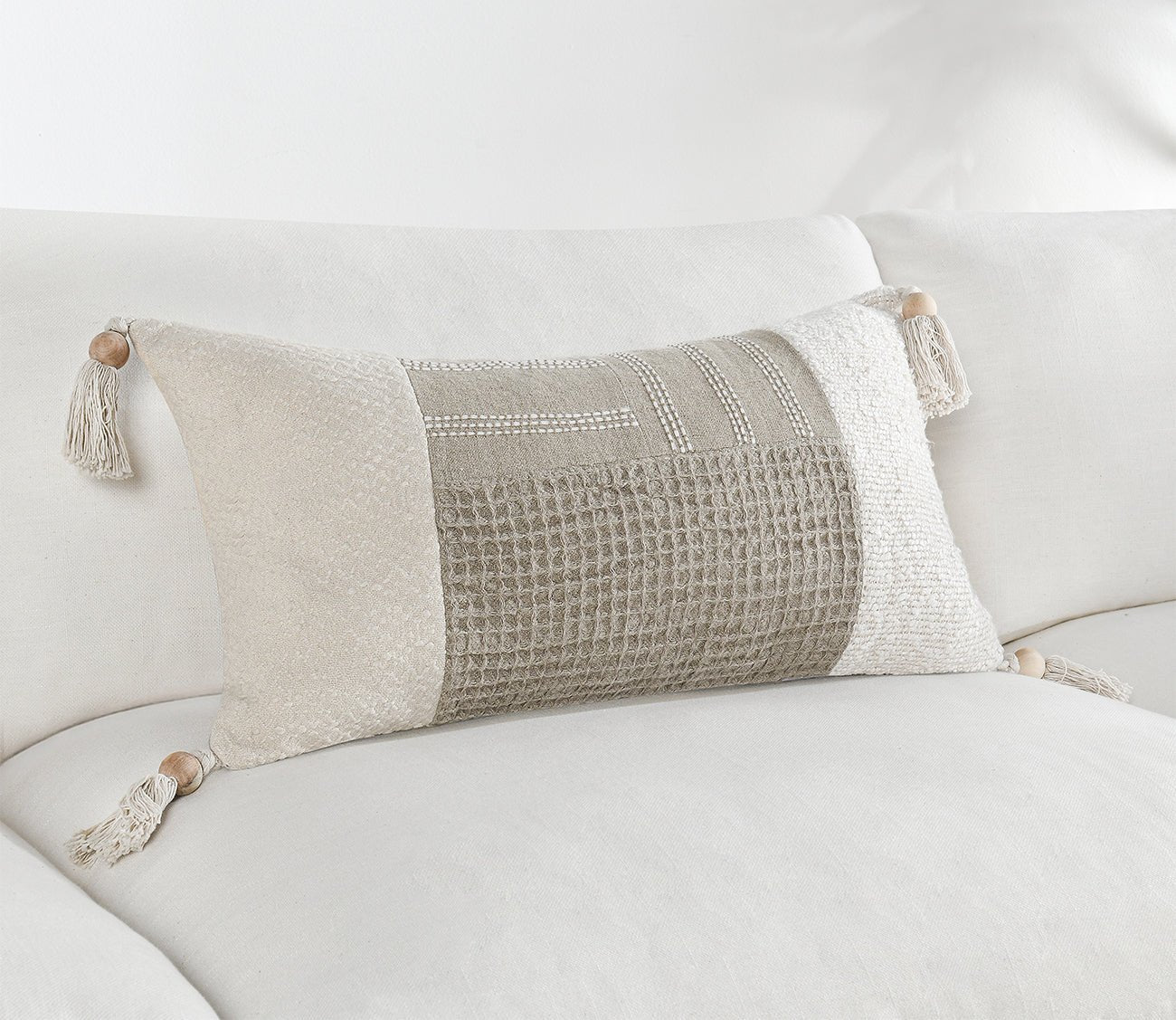 Villa by Classic Home Yasa Natural Ivory Throw Pillow by Villa by Classic Home