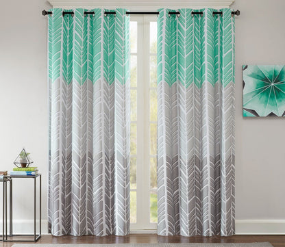Adel Chevron Printed Blackout Grommet Top Curtain Panel by Intelligent Design