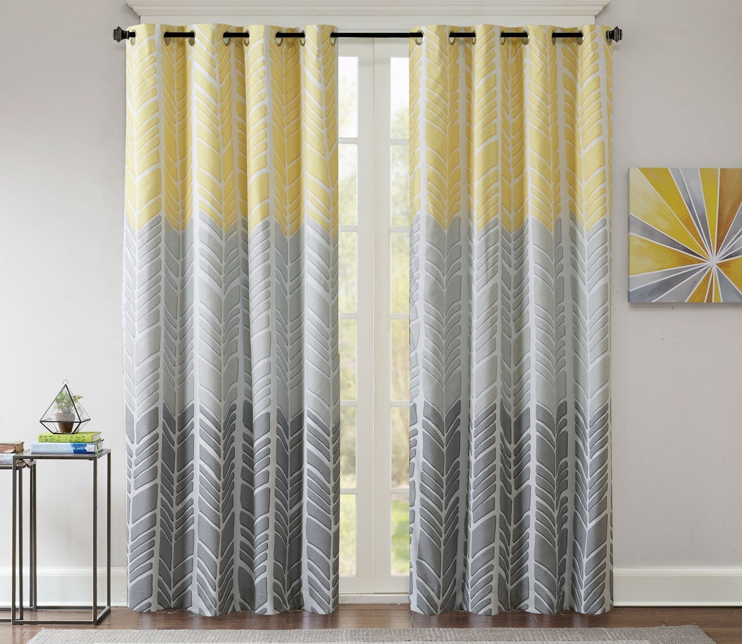 Adel Chevron Printed Blackout Grommet Top Curtain Panel