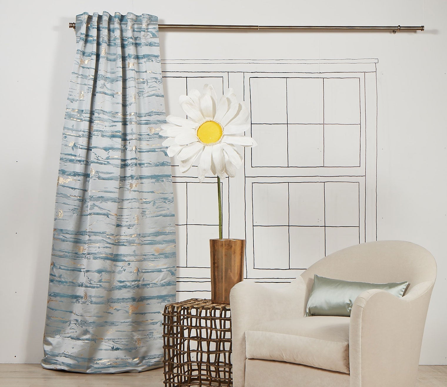 Serenity Abstract Room Darkening Curtain Panel