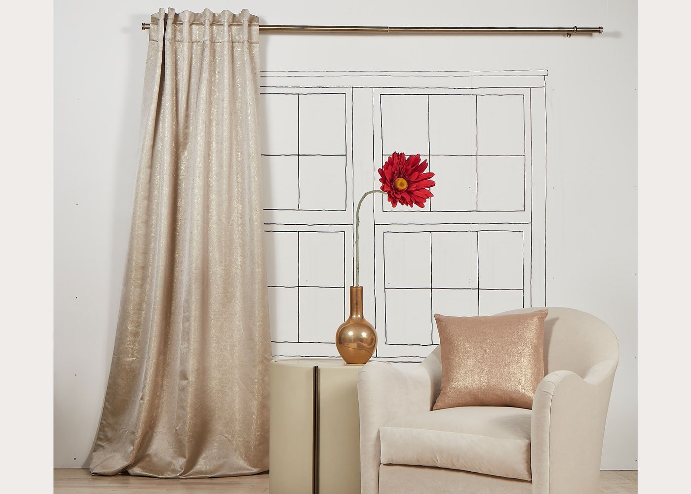 Aura Metallic Jacquard Room Darkening Curtain Panel by Ann Gish