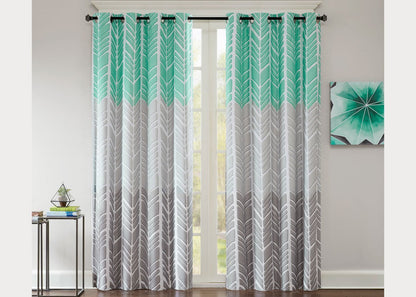 Adel Chevron Printed Blackout Grommet Top Curtain Panel by Intelligent Design