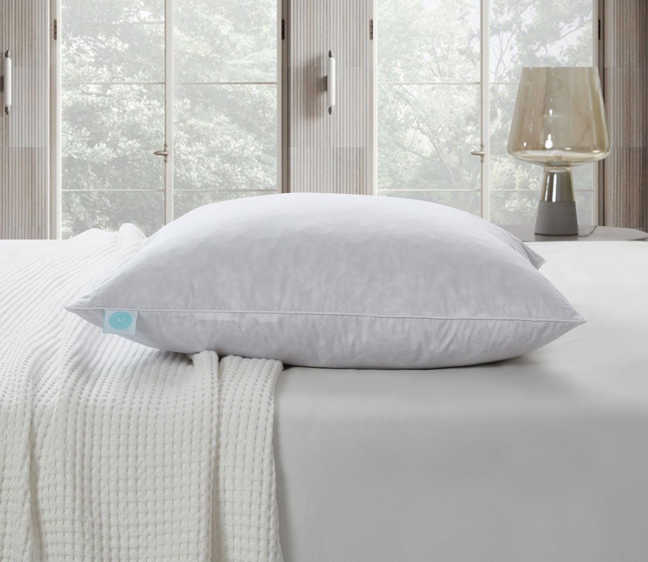233TC Cotton Medium Firm Decorative Square Feather Pillow 2-Pack by Martha Stewart