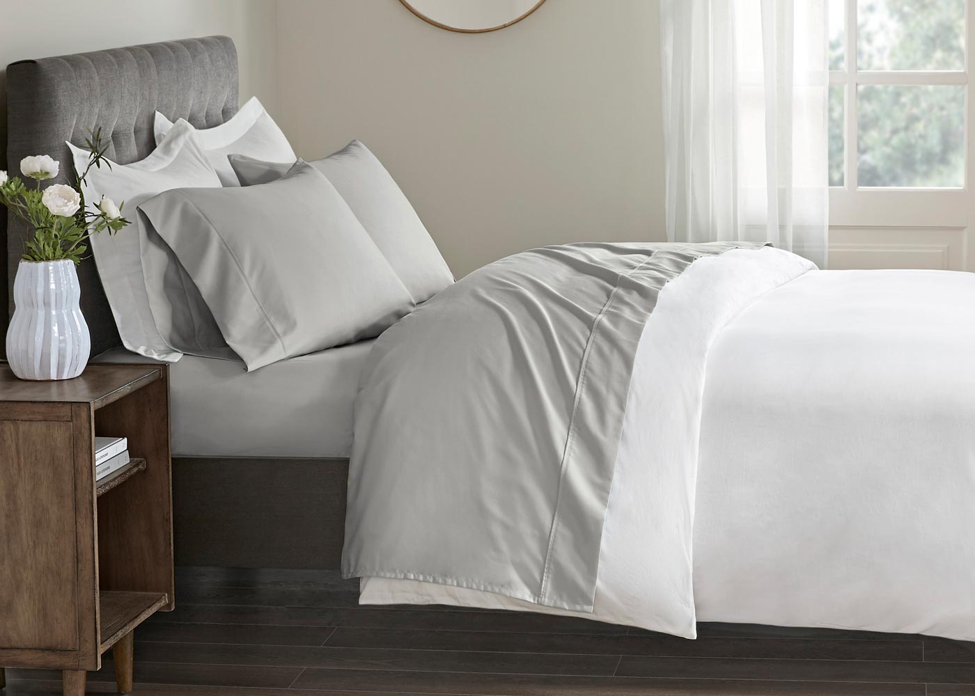Wrinkle Resistant Cotton Sateen Sheet Set
