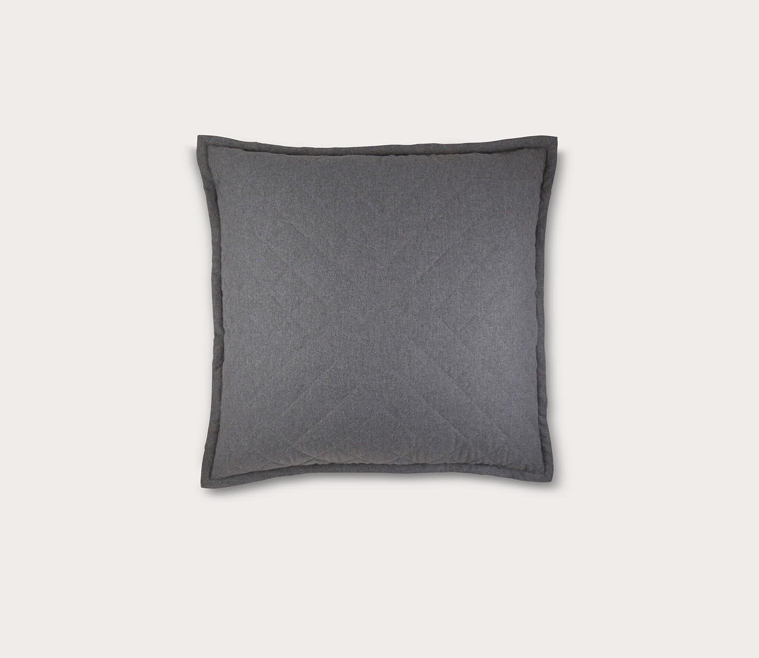 Diamond Quilted Gray Flannel Coverlet and Euro Sham Set by Ann Gish