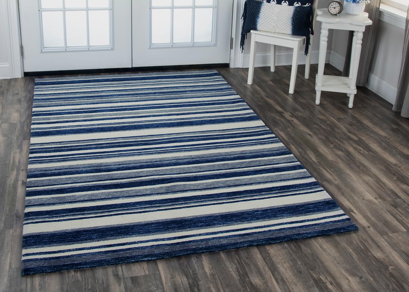 Alora Décor Bermuda Blue Stripe Area Rug