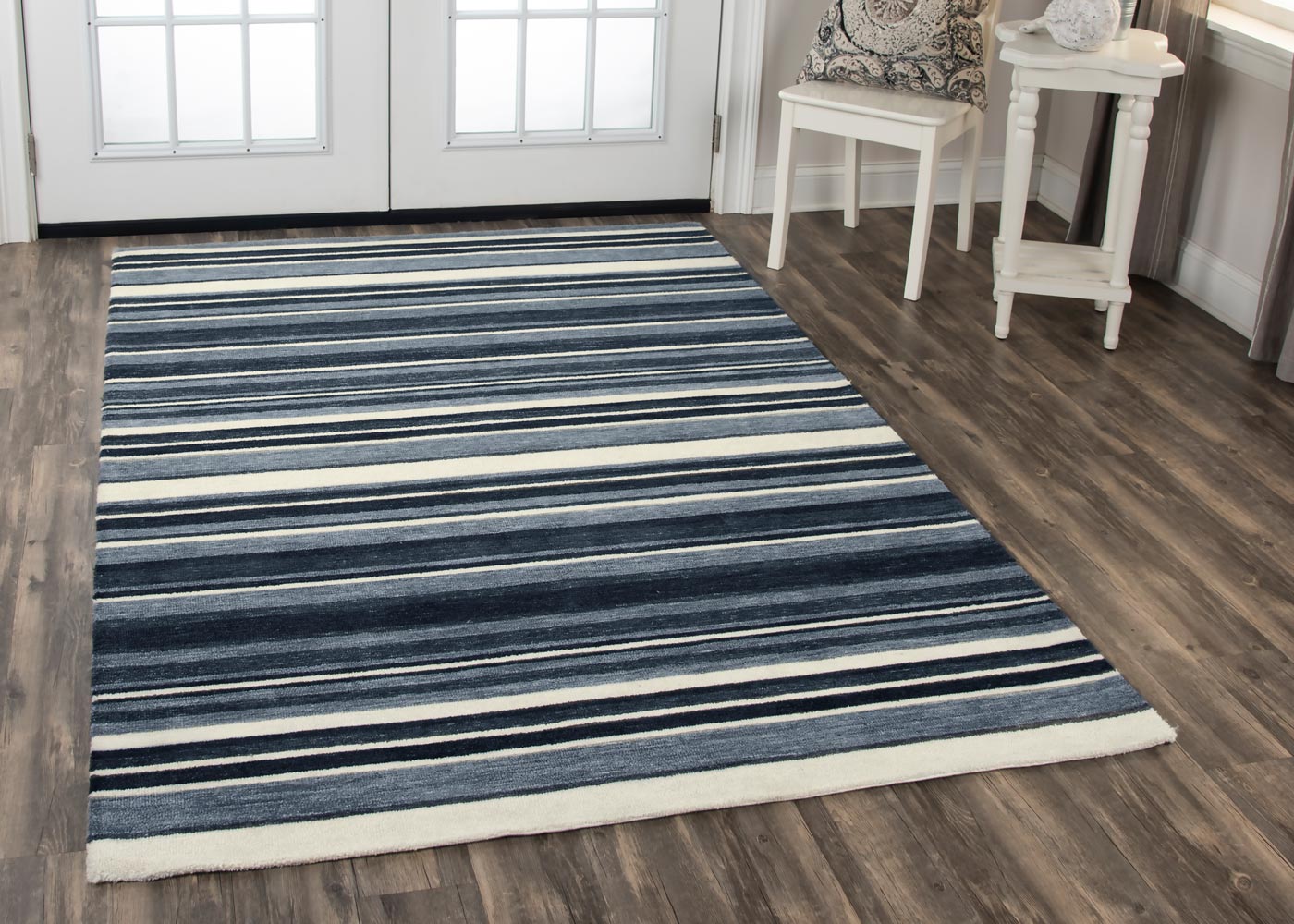 Alora Décor Bermuda Gray Stripe Area Rug