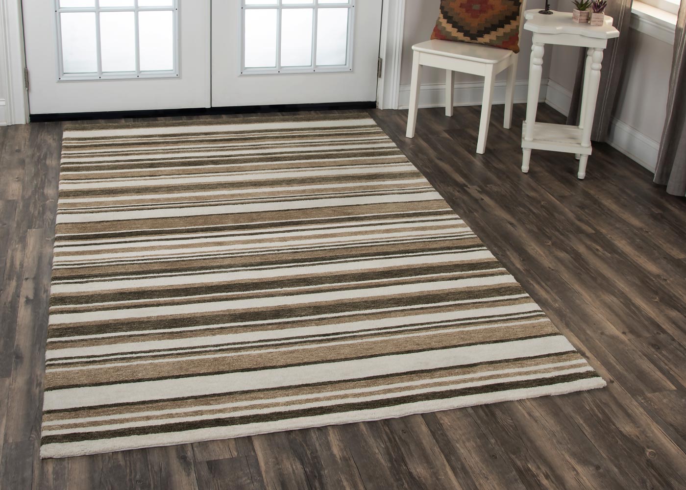 Alora Décor Bermuda Beige Stripe Area Rug
