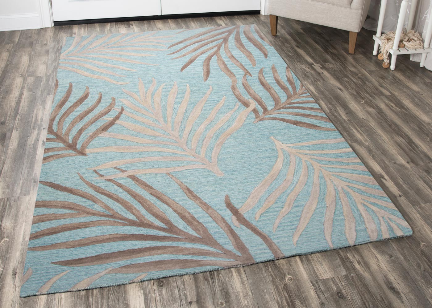 Alora Décor Cedar Key Coastal Seafoam Area Rug