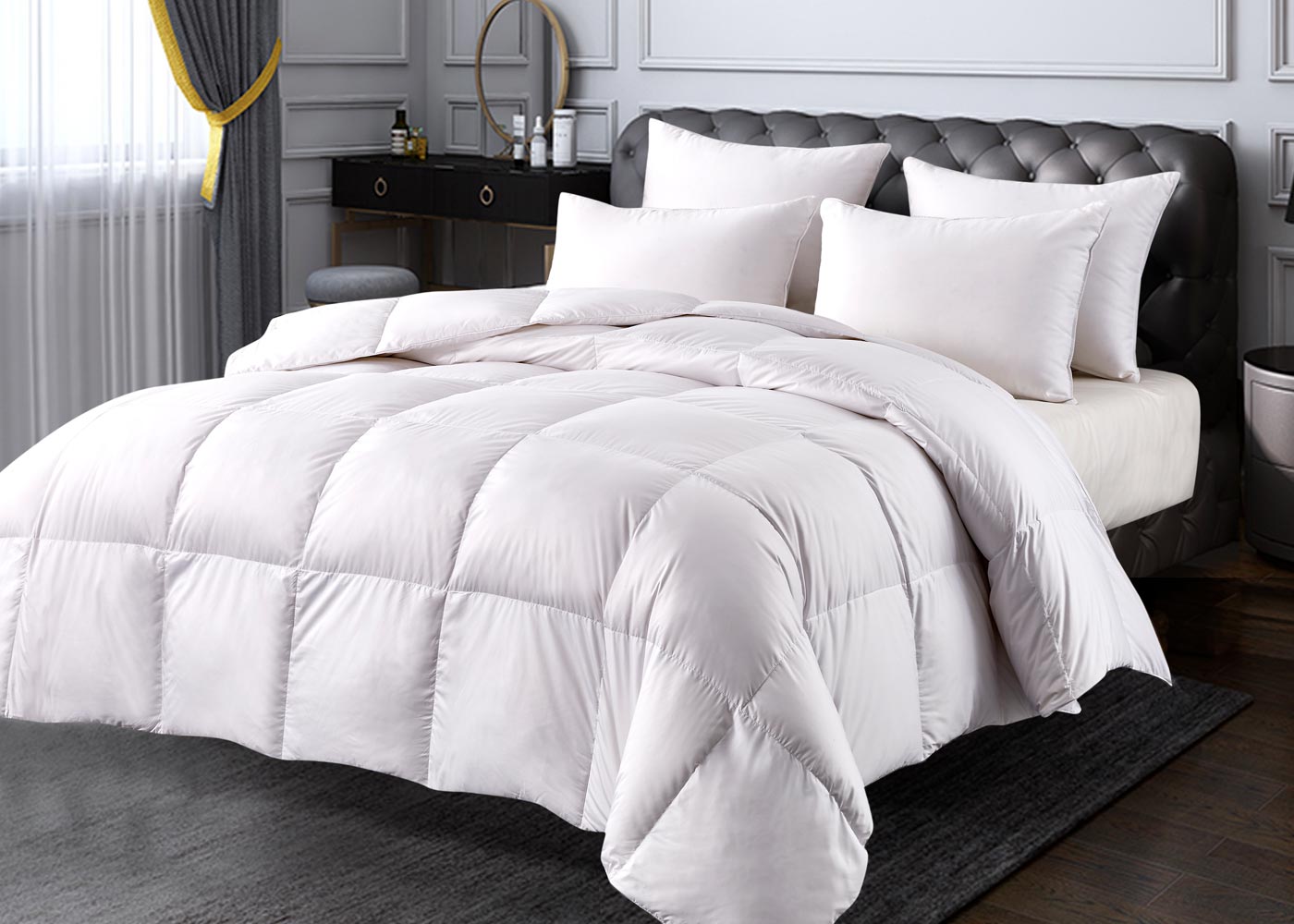All Season Ultra-Soft Nano-Touch White Down Fiber Comforter