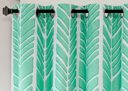 Adel Chevron Printed Blackout Grommet Top Curtain Panel by Intelligent Design