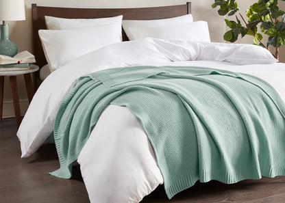 Bree Knit Throw Blanket in 4 Colors by INK + IVY