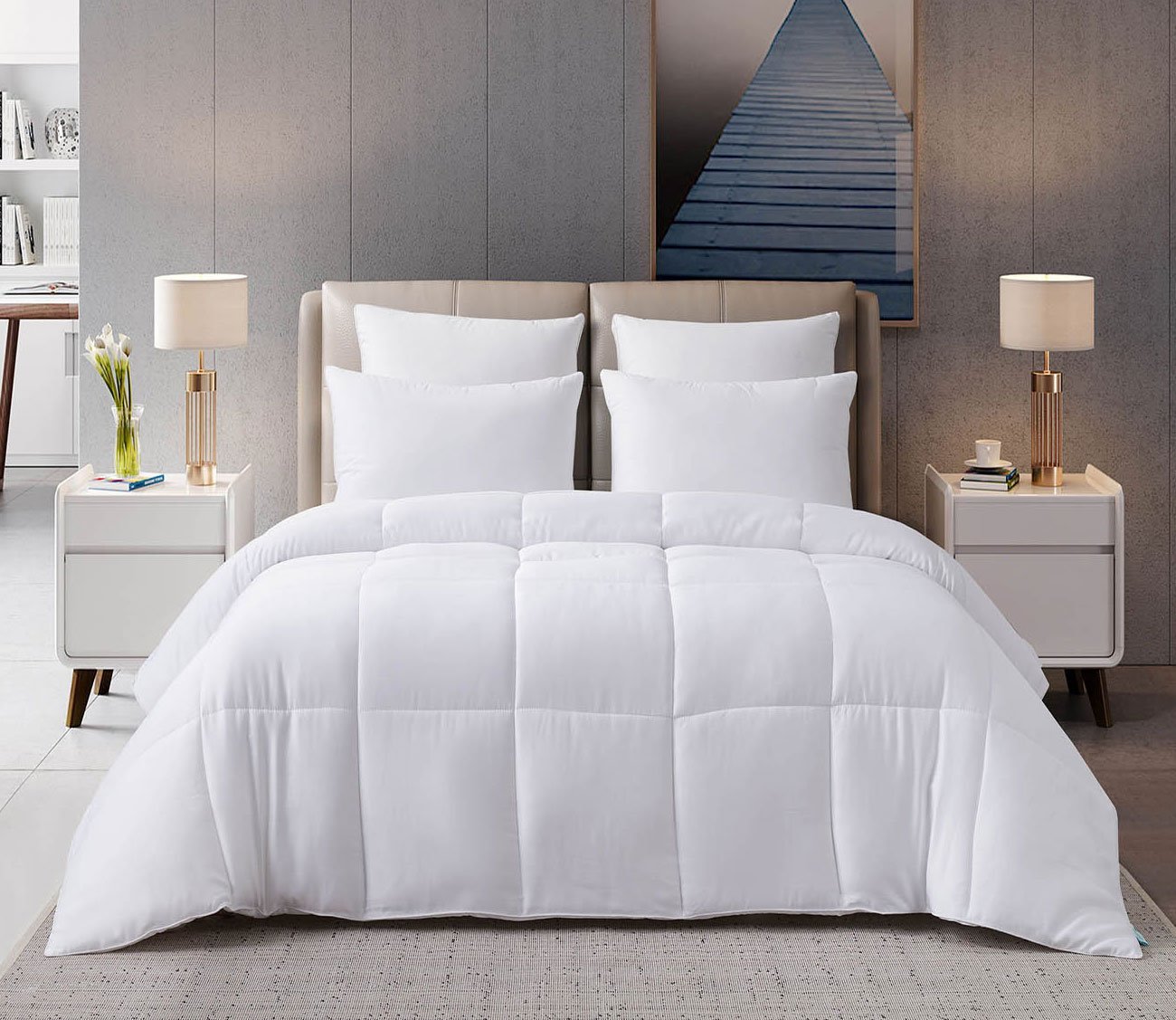 300TC Bamboo All Season Tencel Down Alternative Cooling Comforter