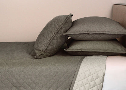 Baby Basket Diamond Quilted Coverlet and Euro Sham Set by Ann Gish