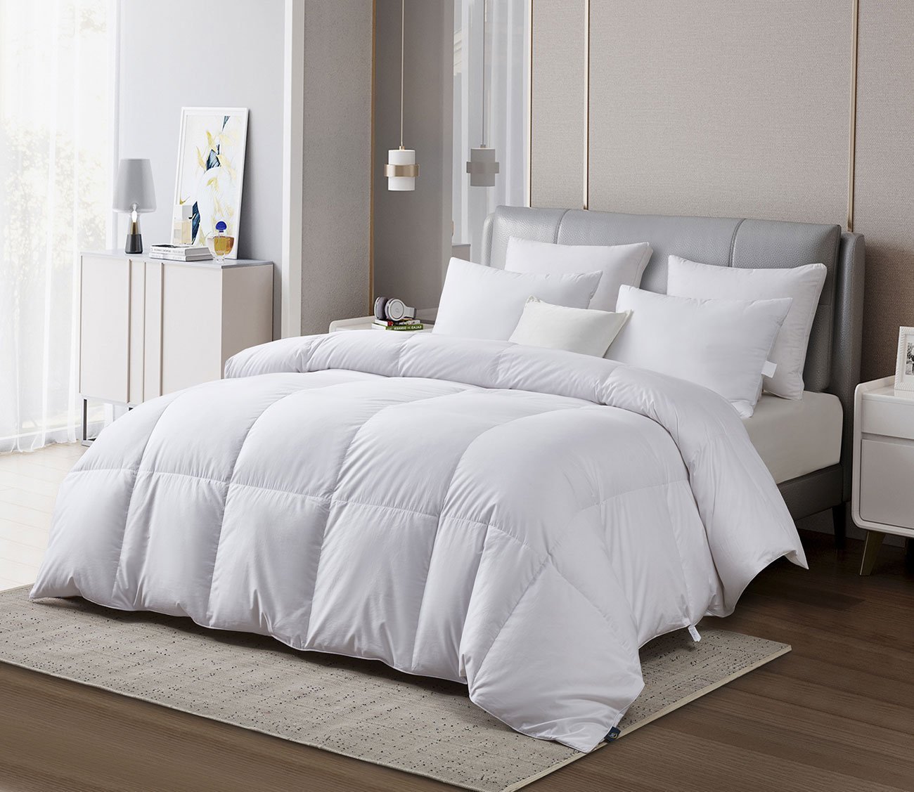 400TC Cotton Sateen All Season European White Goose Down Comforter