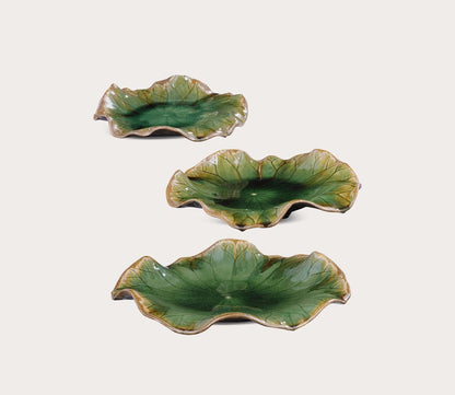 Abella Green Ceramic Wall Decor Set of 3 by Uttermost