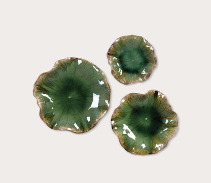 Abella Green Ceramic Wall Decor Set of 3 by Uttermost