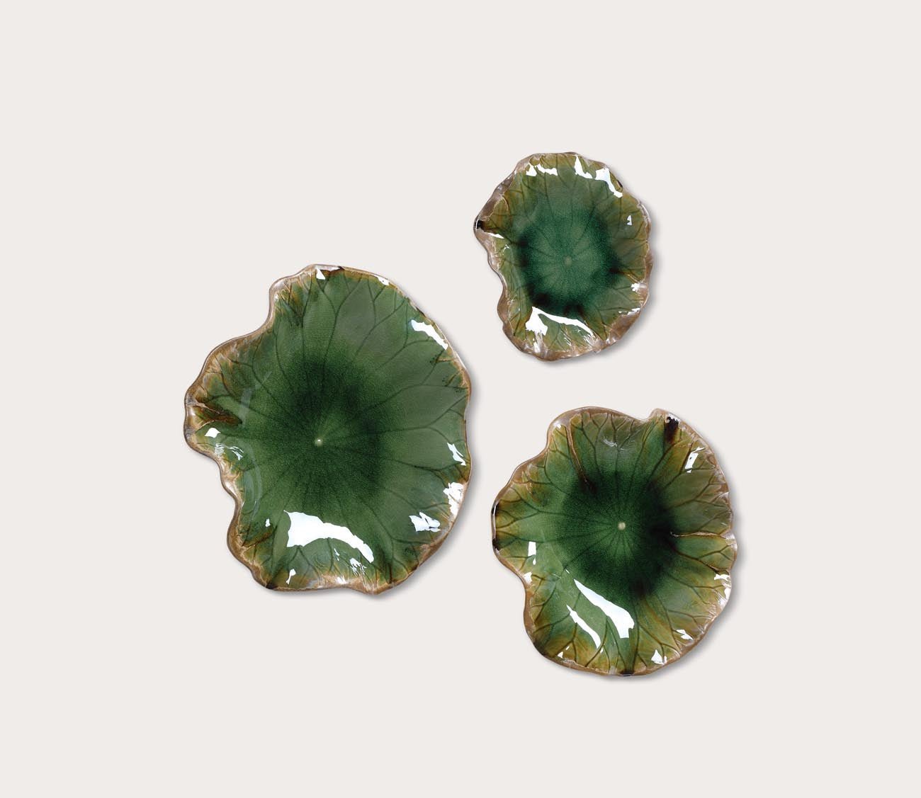 Abella Green Ceramic Wall Decor Set of 3 by Uttermost
