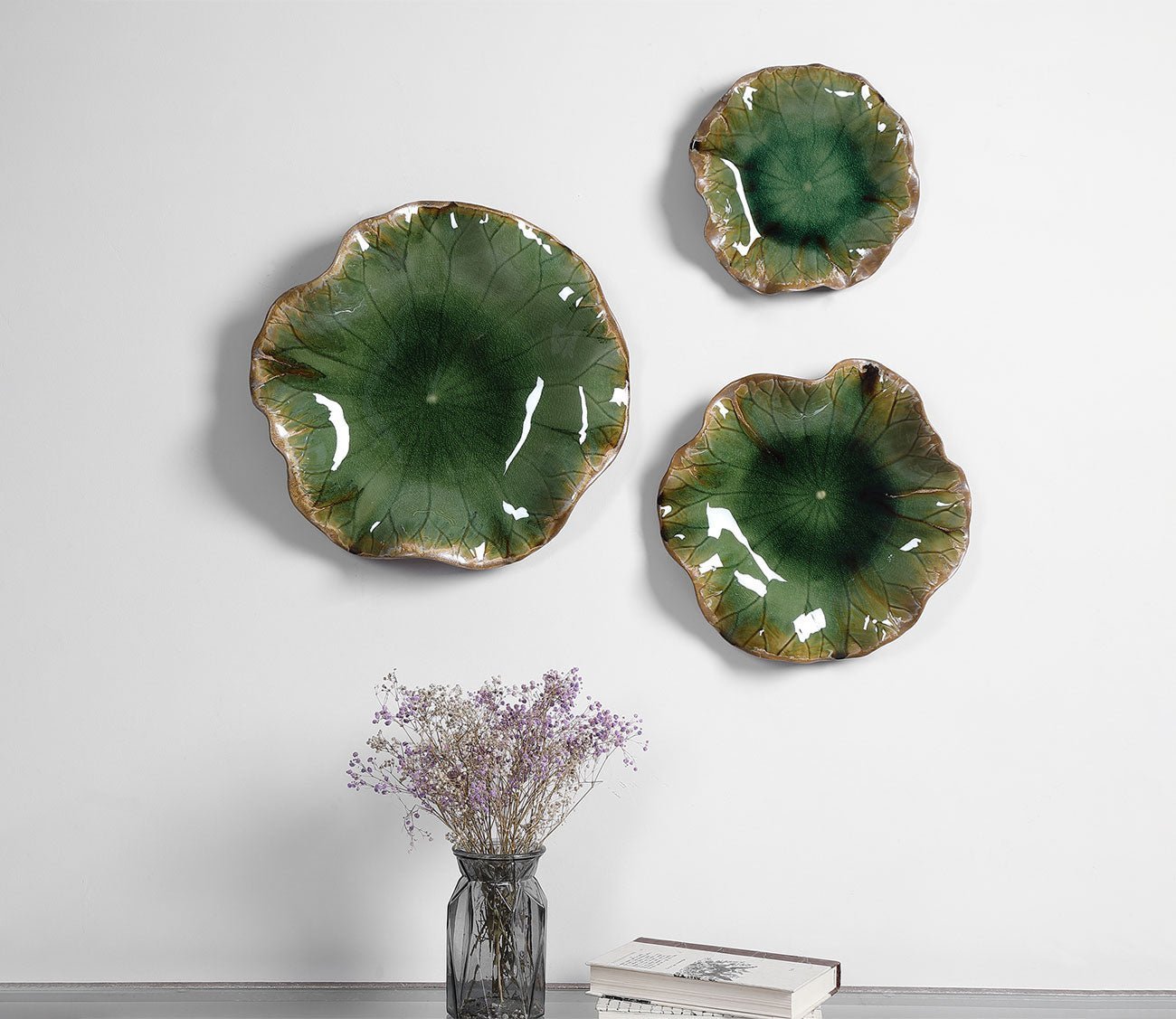 Abella Green Ceramic Wall Decor Set of 3