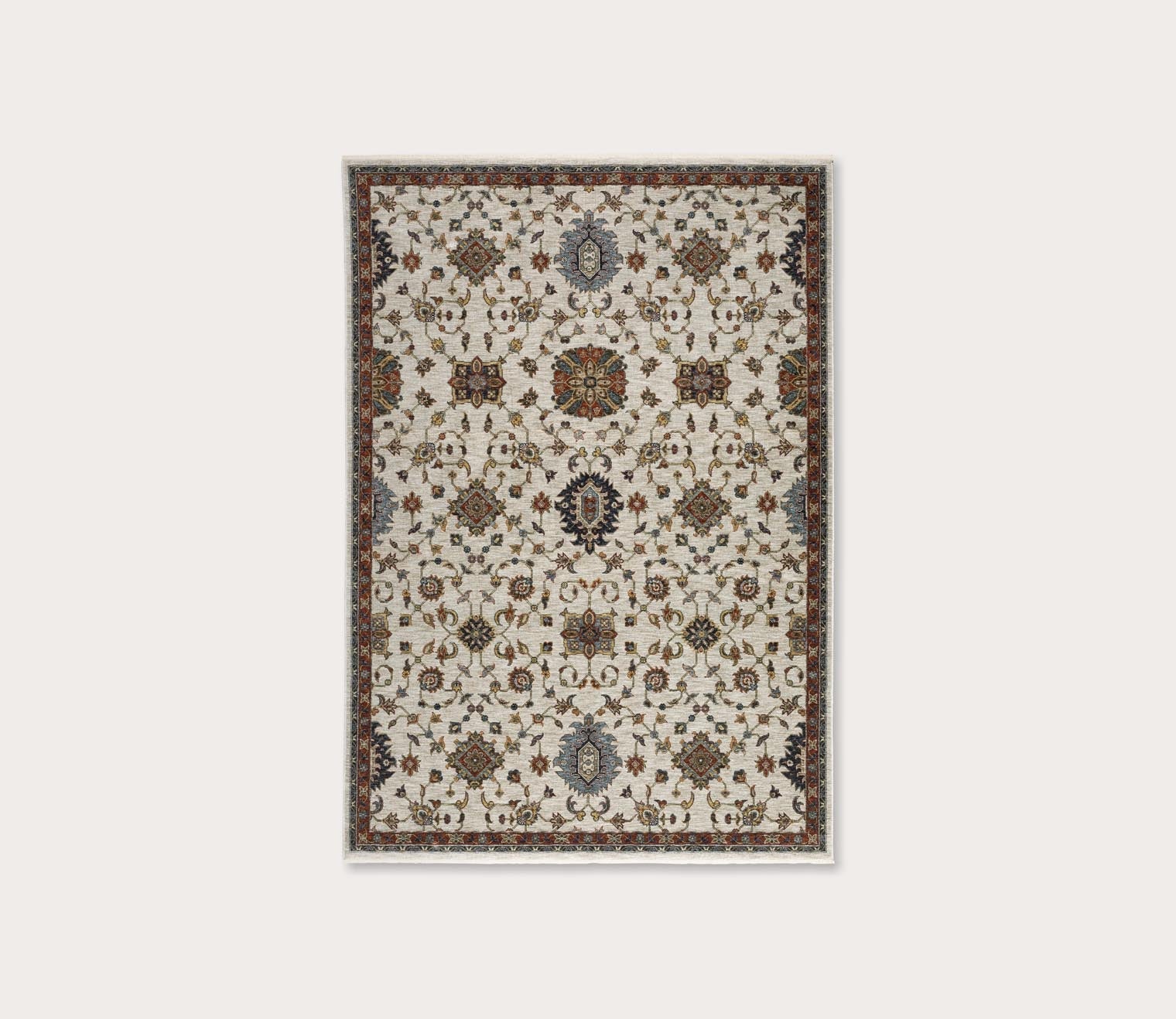 Aberdeen Traditional Ivory Heirloom Floral Rug
