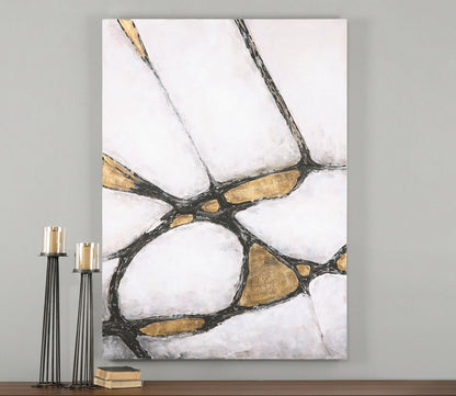 Abstract In Gold And Black Hand Painted Canvas by Uttermost