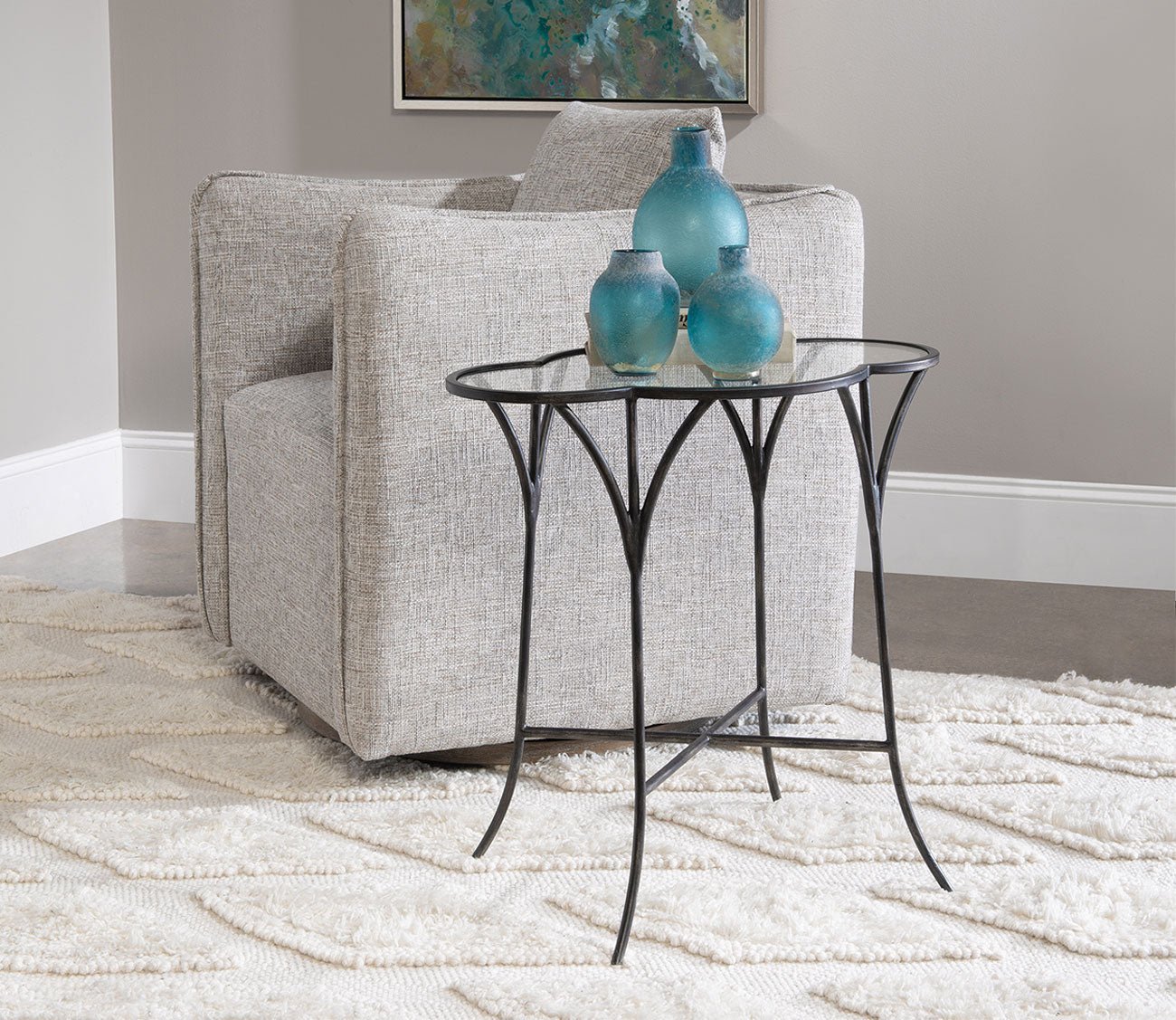 Adhira Glass Accent Table by Uttermost