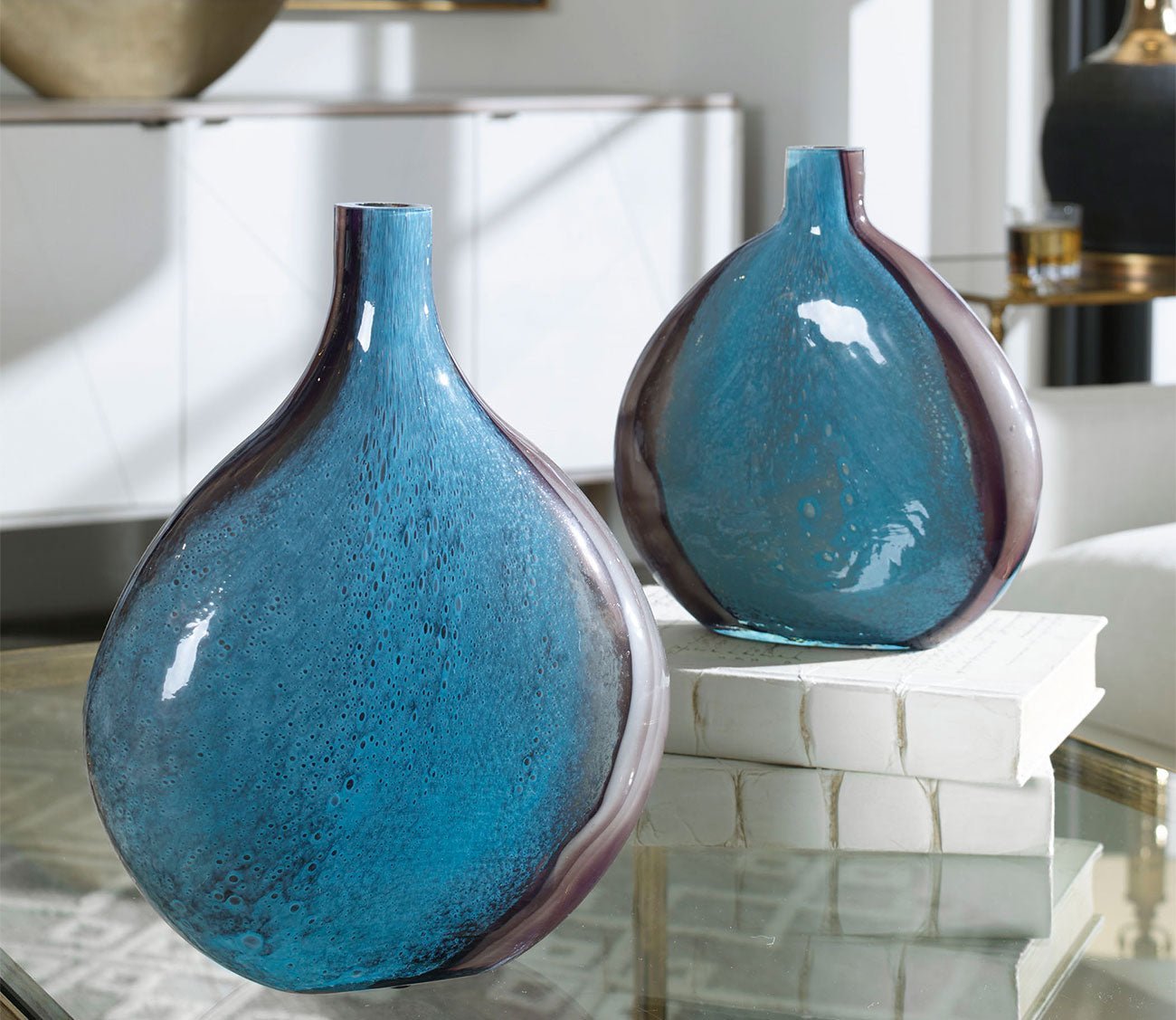 Adrie Art Glass Vases Set of 2 by Uttermost