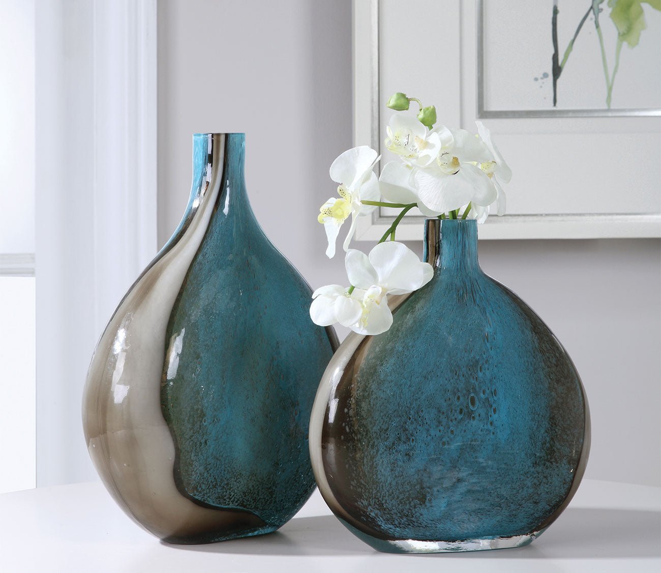 Adrie Art Glass Vases Set of 2