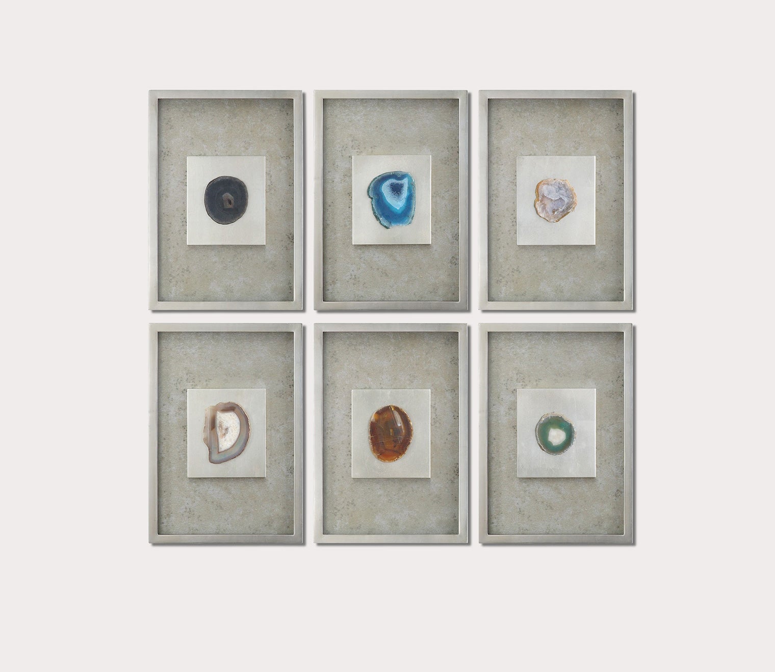 Agate Stone Silver Shadow Box Set by Uttermost
