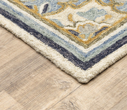 Alfresco Traditional Blue Central Medallion Rug by Oriental Weavers