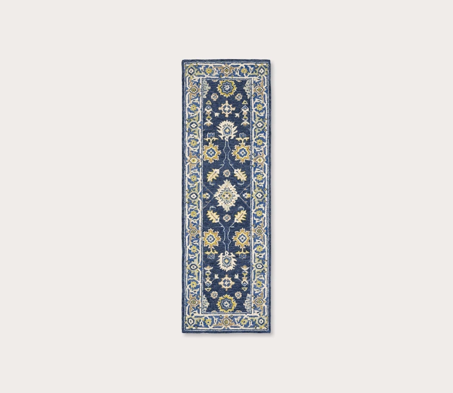 Alfresco Traditional Navy Blue Floral Medallion Rug by Oriental Weavers