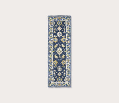 Alfresco Traditional Navy Blue Floral Medallion Rug by Oriental Weavers