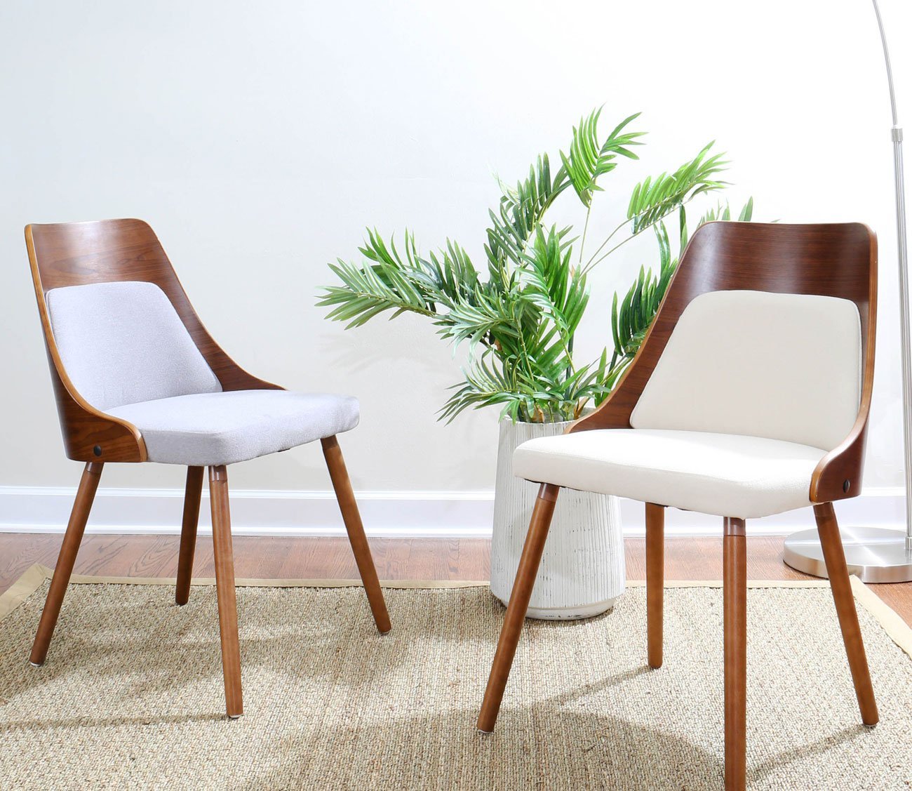 Anabelle Mid Century Walnut Wood Chair by LumiSource