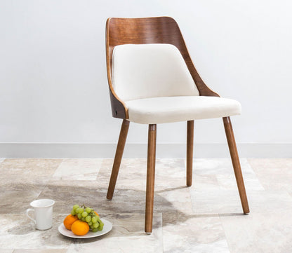 Anabelle Mid Century Walnut Wood Chair by LumiSource