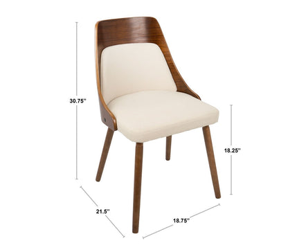 Anabelle Mid Century Walnut Wood Chair by LumiSource