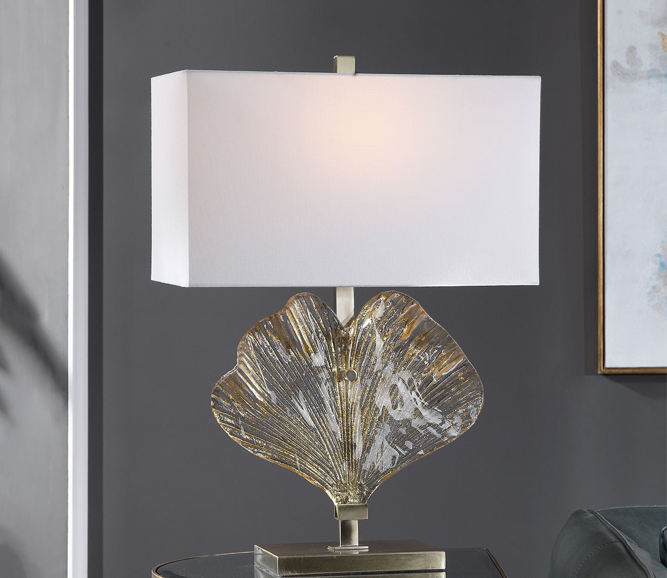 Anara Glass Leaf Table Lamp