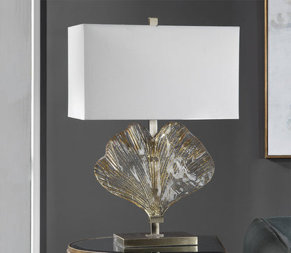 Anara Glass Leaf Table Lamp by Uttermost