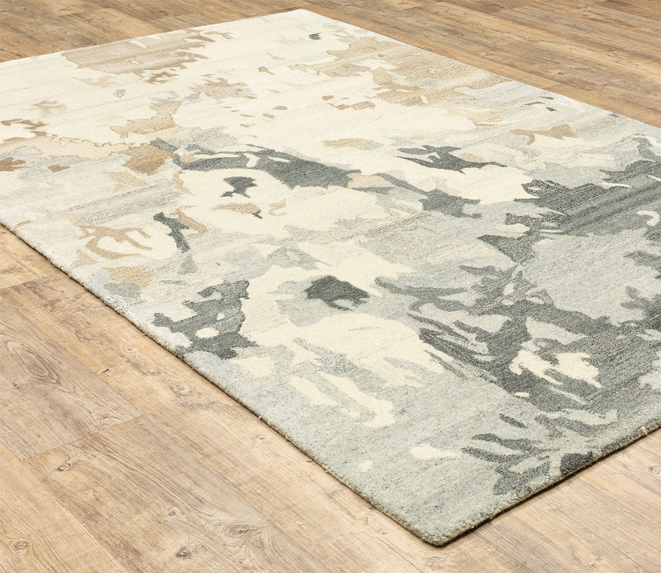Anastasia Contemporary Gradient Beige Charcoal Abstract Rug