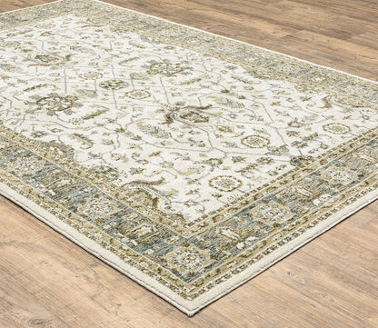 Andorra Traditional Oriental Ivory Geometric Floral Rug by Oriental Weavers