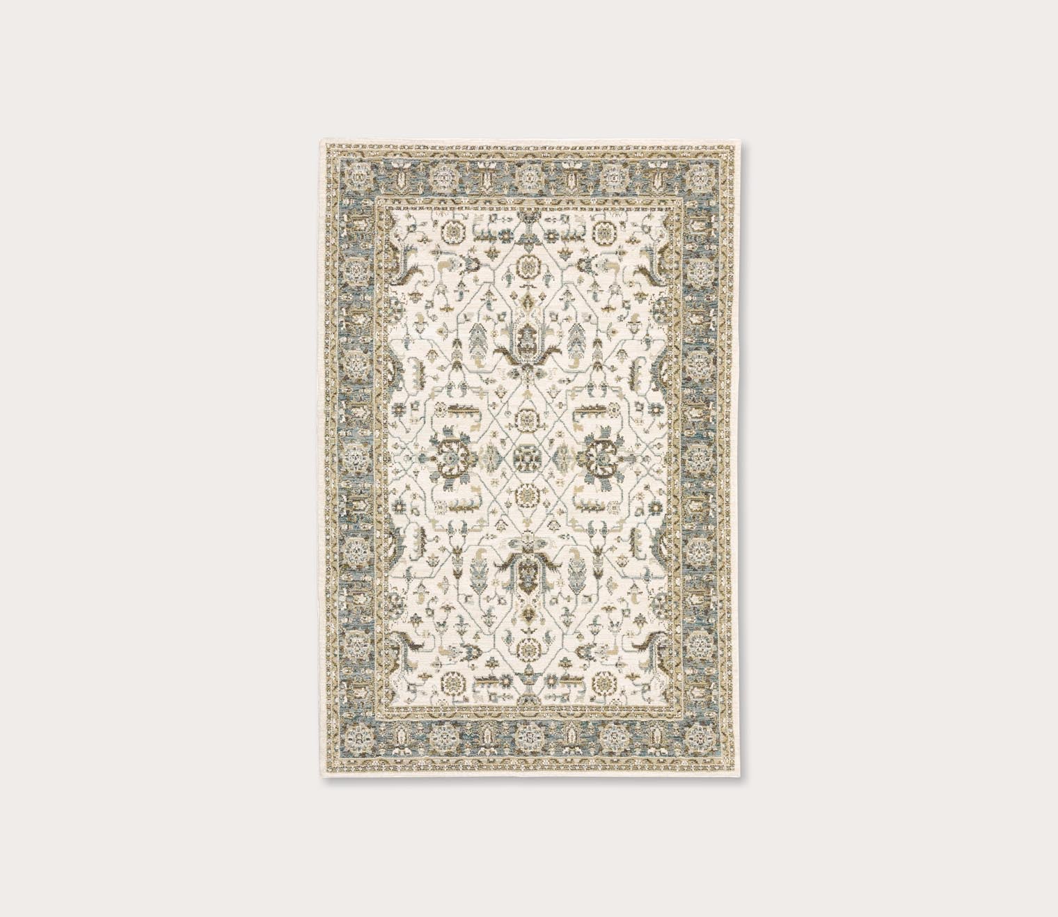 Andorra Traditional Oriental Ivory Geometric Floral Rug by Oriental Weavers