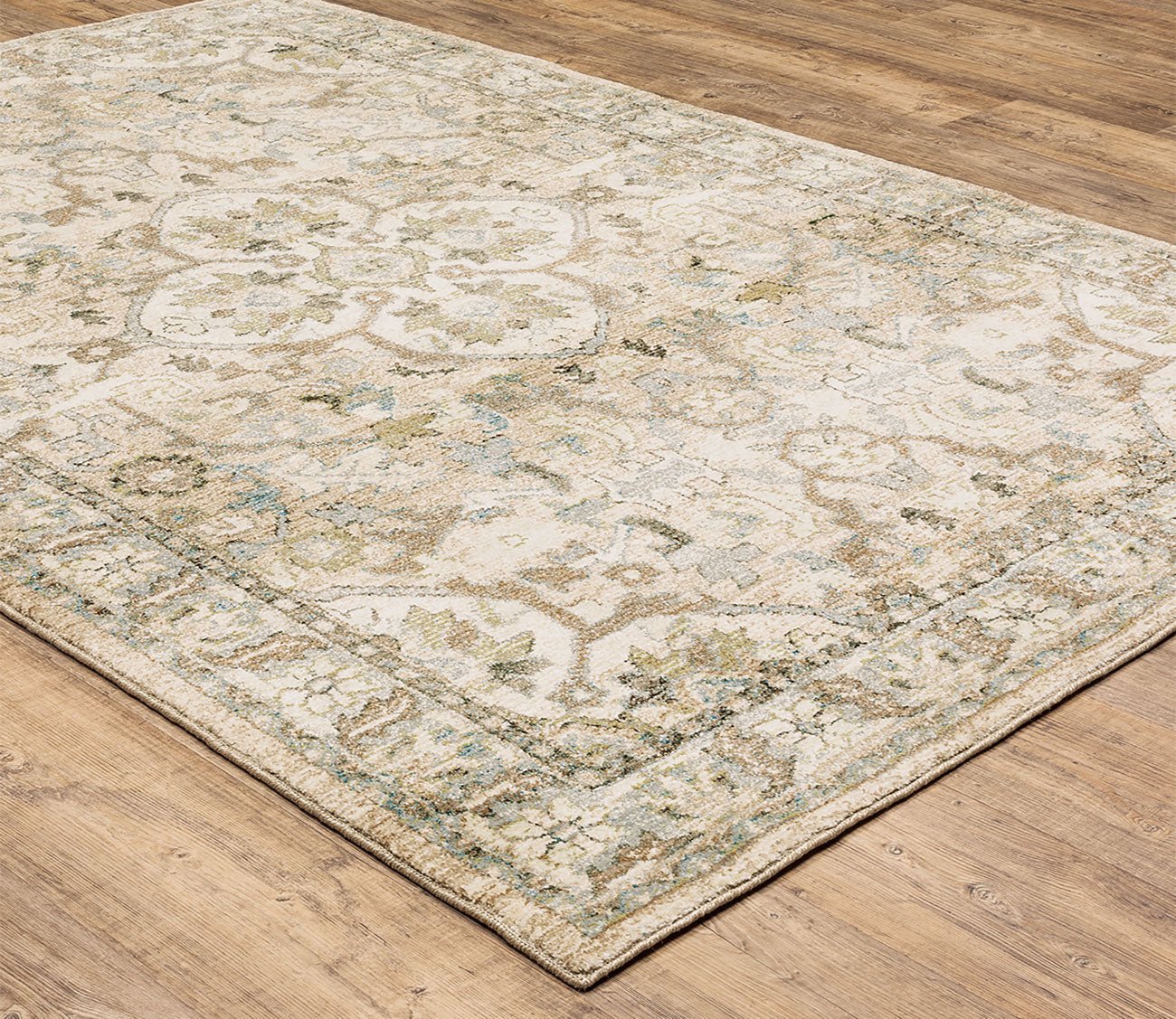 Andorra Traditional Persian Ivory Medallion Rug
