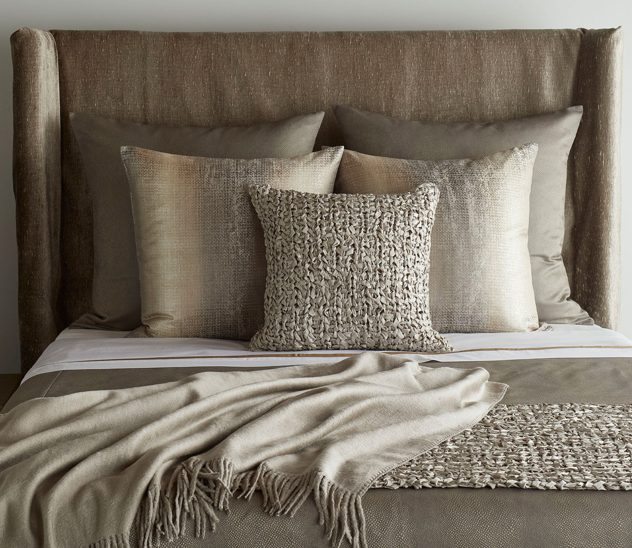 Anguilla Shimmer Ombre Jacquard Throw Pillow by Ann Gish