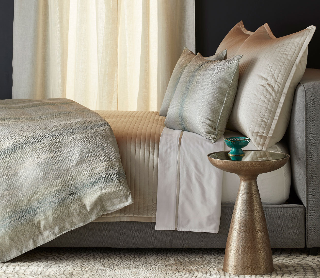 Anguilla Shimmer Ombre Jacquard Throw Pillow by Ann Gish