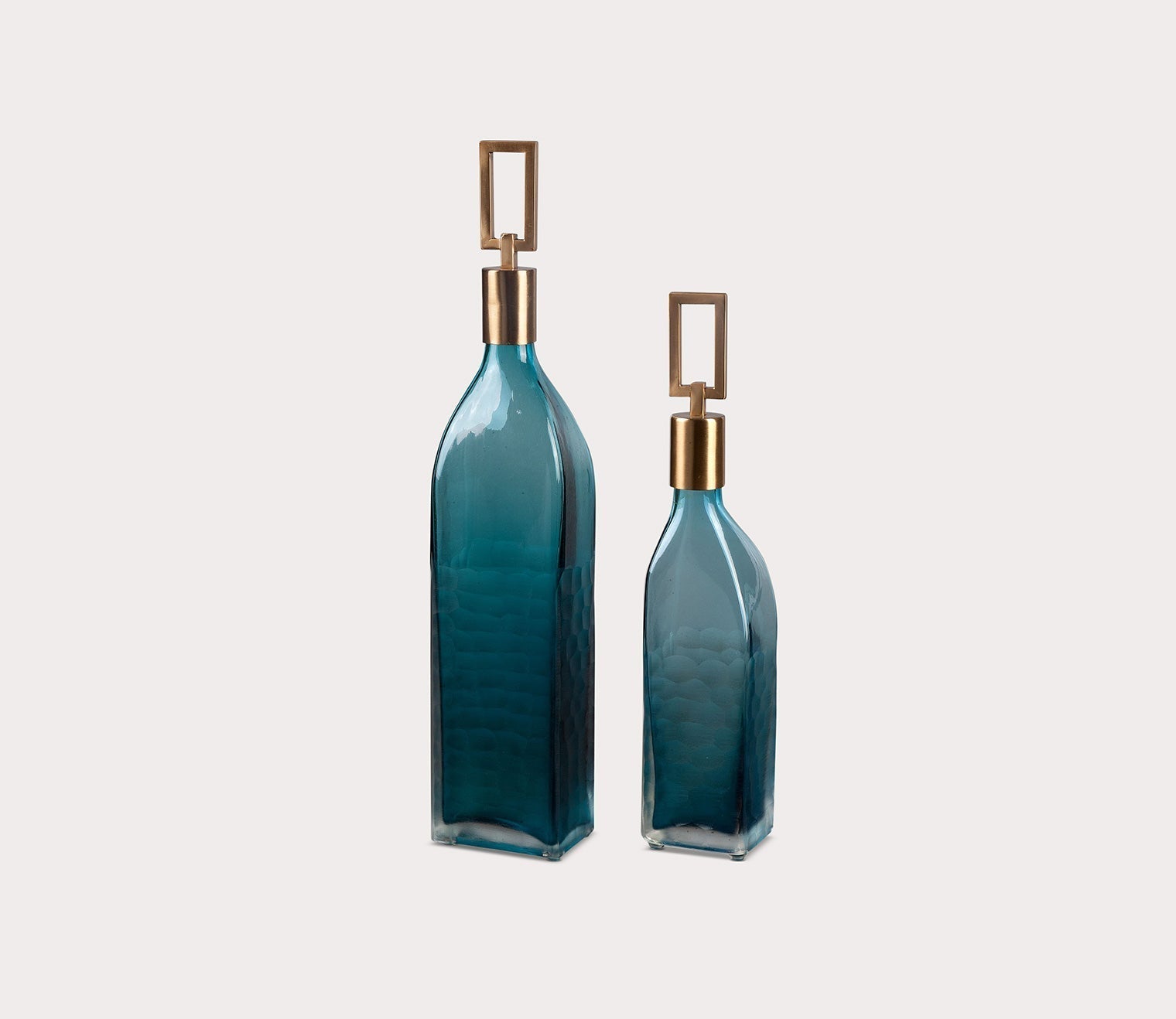 Annabella Teal Glass Bottles Set of 2 by Uttermost