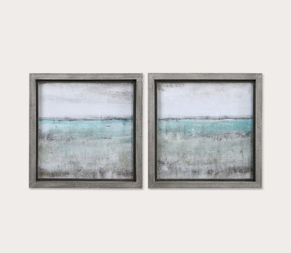Aqua Horizon Framed Prints Set of 2 by Uttermost