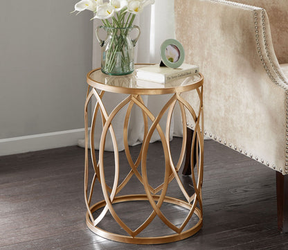 Arlo Metal Eyelet Accent Table by Madison Park