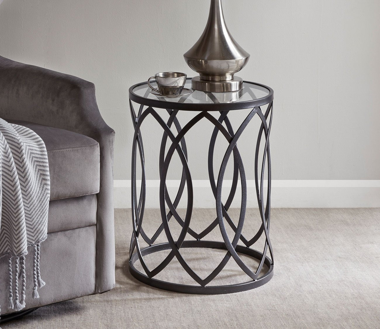 Arlo Metal Eyelet Accent Table