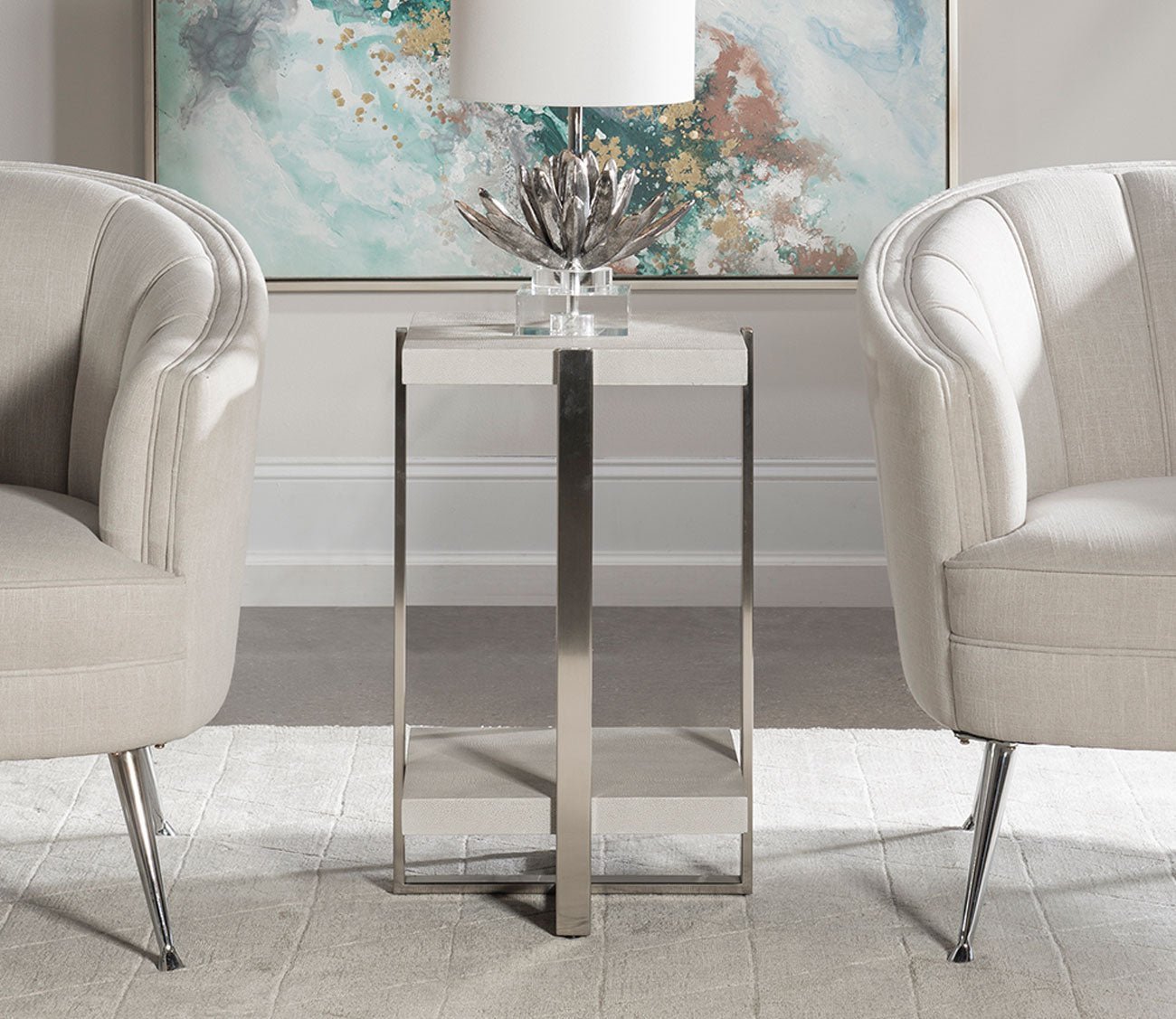 Arnaut White Accent Table