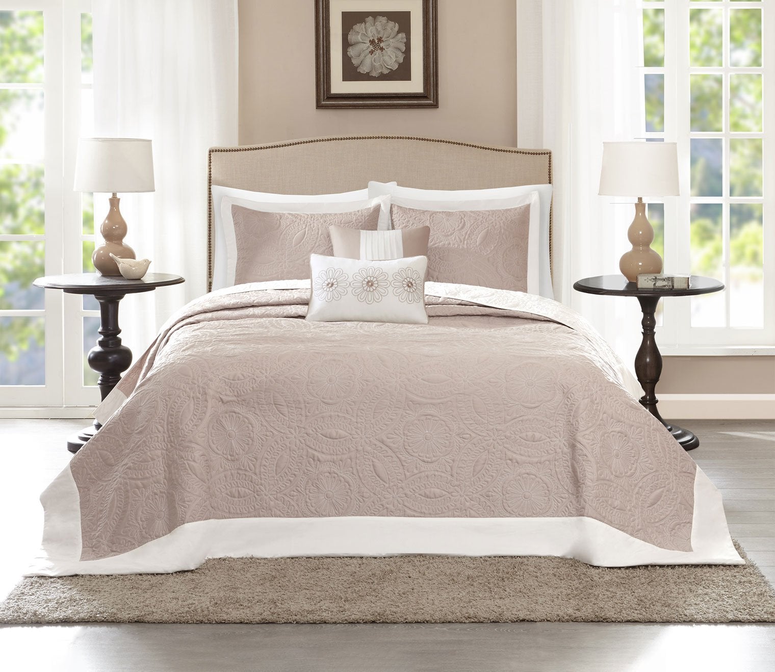 Ashbury Reversible Quilted 5-Piece Bedspread Set